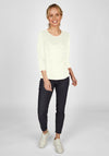Rabe Textured Line Pattern Top, Off White