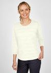 Rabe Textured Line Pattern Top, Off White
