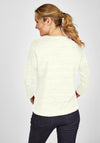 Rabe Textured Line Pattern Top, Off White