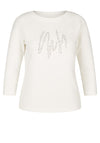Rabe Rhinestone Detail Ribbed Sweater, Off-White