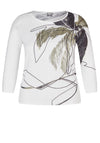 Rabe Palm Print Rhinestone Sweater, White