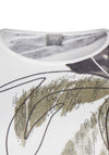 Rabe Palm Print Rhinestone Sweater, White