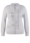 Rabe Rhinestone Text Knit Jacket, Gray