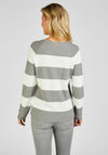 Rabe Rhinestone Detail Striped Sweater, Grey