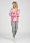 Rabe Round Neck Print Top, Pink