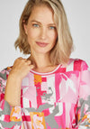 Rabe Round Neck Print Top, Pink