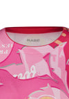 Rabe Round Neck Text Print Top, Pink
