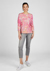 Rabe Round Neck Print Top, Pink