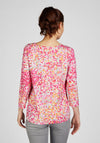 Rabe Round Neck Print Top, Pink