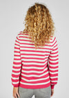 Rabe Round Neck Striped Sweater, Pink