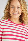 Rabe Round Neck Striped Sweater, Pink
