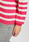 Rabe Round Neck Striped Sweater, Pink