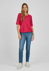 Rabe Round Neck Textured Top, Pink