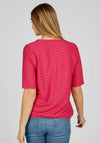 Rabe Round Neck Textured Top, Pink