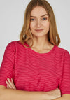 Rabe Round Neck Textured Top, Pink