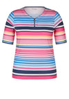 Rabe Half Zip Striped Top, Multi
