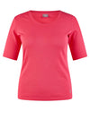 Rabe Round Neck Ribbed Top, Pink