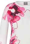 Rabe Floral Print Ajour Knitted Sweater, White