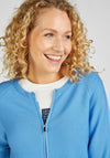 Rabe Knit Zip Through Jacket, Blue