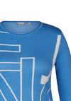 Rabe Graphic Print Rhinestone Knit Jumper, Blue