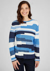 Rabe Abstract Stripe Knit Jumper, Blue