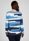 Rabe Abstract Stripe Knit Jumper, Blue