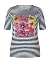 Rabe Floral Print Striped Top, Multi
