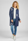 Rabe Lapel Collar Long Knit Cardigan, Navy