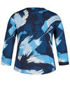 Rabe Graphic Print Cropped Sleeve Top, Navy
