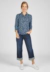 Rabe Polo Cropped Sleeve Jersey Top, Navy