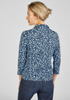 Rabe Polo Cropped Sleeve Jersey Top, Navy