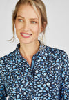Rabe Polo Cropped Sleeve Jersey Top, Navy