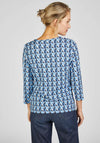 Rabe Print Cropped Sleeve Jersey Top, Blue
