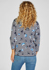 Rabe Flower Stripe Jersey Top, Navy