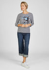 Rabe Striped Cest Print Jersey Top, Navy