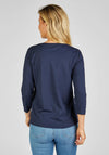 Rabe Embellished Print Top, Navy