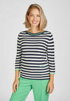 Rabe Chest Pocket Striped Knit Sweater, Navy
