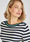 Rabe Chest Pocket Striped Knit Sweater, Navy