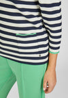 Rabe Chest Pocket Striped Knit Sweater, Navy