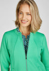 Rabe Full Zip Textured Short Jacket, Green