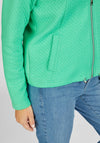 Rabe Full Zip Textured Short Jacket, Green