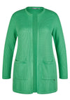 Rabe Embellished Long Open Knit Cardigan, Green