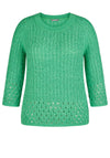 Rabe Round Neck Woven Knit Jumper, Green
