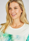 Rabe Round Neck Text Print Top, Green