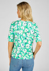 Rabe Round Neck Floral Print Top, Green