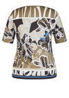 Rabe Round Neck Multi Print Top, Green