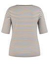Rabe Floral Print Striped Top, Khaki