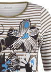 Rabe Floral Print Striped Top, Khaki