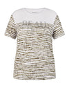 Rabe Rhinestone Text Print Top, White