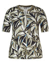 Rabe V-Split Neckline Print Top, Khaki